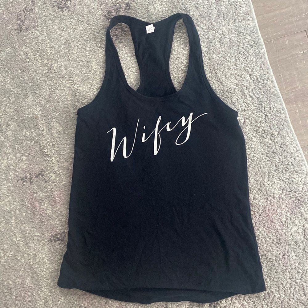 Black Women's Wifey Bride Wedding Razorback Tank Top Sz M